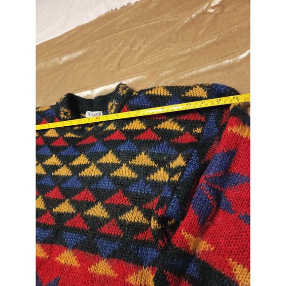 VTG 80s Fall Pattern 50% MOHAIR SWEATER WOMEN sz M Core Natural Fiber Snowflake - Picture 2 of 10